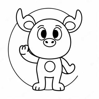 Schattige Target Bullseye Mascotte Kleurplaat 111397-47764