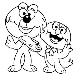 Elmo En Abby Samen Zingen Kleurplaat 111527-47865