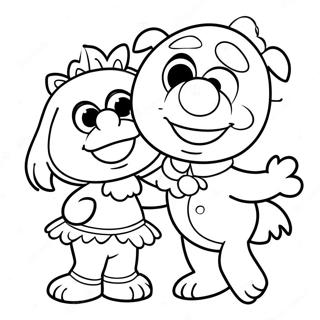 Elmo En Abby Samen Zingen Kleurplaat 111527-47866