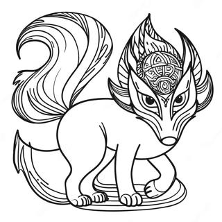 Mystieke Negenstaartige Vos Kleurplaat 111834-48105