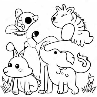 Speelse Folk Art Dieren Kleurplaat 112195-48396