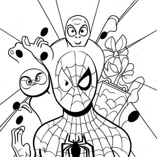 Spiderman Met Vrienden Kleurplaat 112447-48589