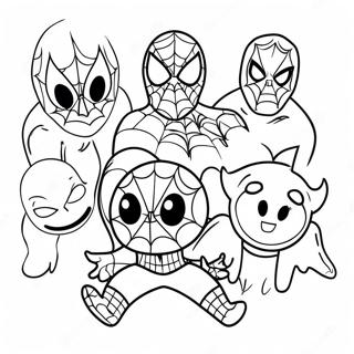 Spiderman Met Vrienden Kleurplaat 112447-48590