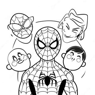 Spiderman Met Vrienden Kleurplaat 112447-48592