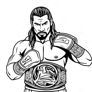 Roman Reigns Met Kampioenschapsriem Kleurplaat 112472 48607