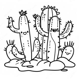 Schattige Cactus In De Woestijn Kleurplaat 113140-49242