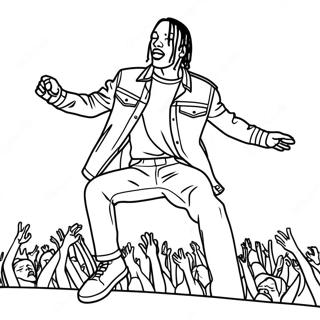 Travis Scott Optredend Op Het Podium Kleurplaat 113191-49282