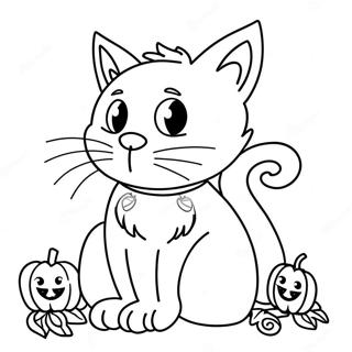 Halloween Zwarte Kat Kleurplaten