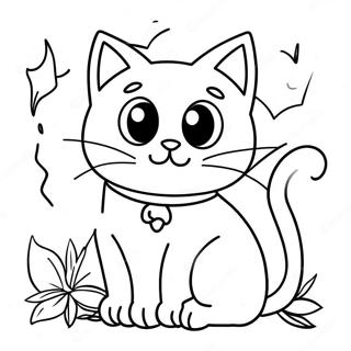 Speelse Halloween Zwarte Kat Kleurplaat 113244-49328