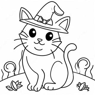 Mysterieuse Halloween Zwarte Kat Kleurplaat 113246 49334