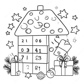 Feestelijke Adventskalender Kleurplaat 113295-49361