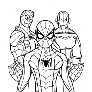Spiderman Tussen Ons Team Kleurplaat 113451 49489