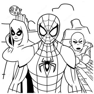 Spiderman Tussen Ons Team Kleurplaat 113451 49491