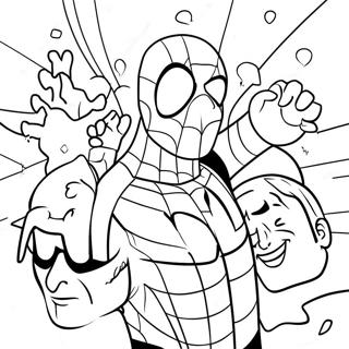 Spiderman Tussen Ons Team Kleurplaat 113451 49492