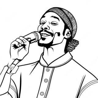 Snoop Dogg Met Microfoon Kleurplaat 113526-49541