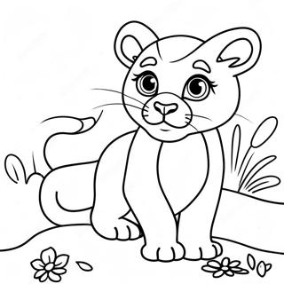 Speelse Puma Welp Kleurplaat 113655-49646