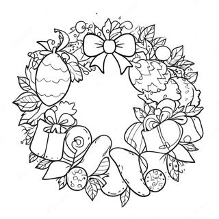 Speelse Preppy Kerstkrans Kleurplaat 113812-49776