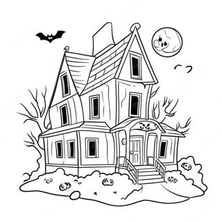 Spookachtig Spookhuis Met Geesten Kleurplaat 114041-49941