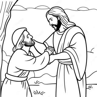 Kleurplaat Van Jezus Die De Melaatse Aanraakt 114221-50085