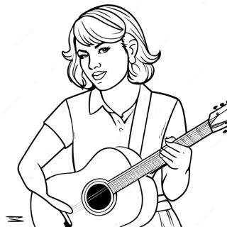 Kleurplaat Van Taylor Swift Die Gitaar Speelt 114298 50147