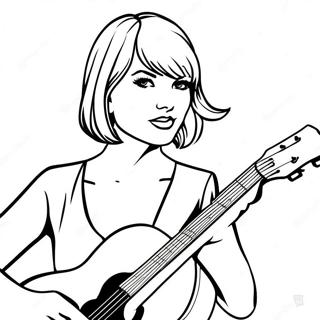 Kleurplaat Van Taylor Swift Die Gitaar Speelt 114298 50148