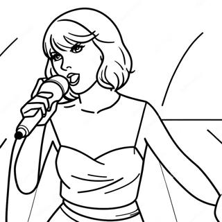 Kleurplaat Van Taylor Swift Die Op Het Podium Zingt 114299-50149