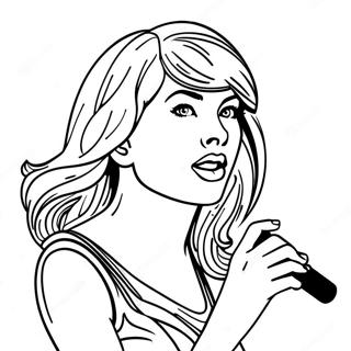 Kleurplaat Van Taylor Swift Die Op Het Podium Zingt 114299-50150