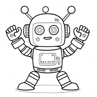 Grappige Robot Die Danst Kleurplaat 11429 1453