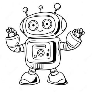 Grappige Robot Die Danst Kleurplaat 11429 1454