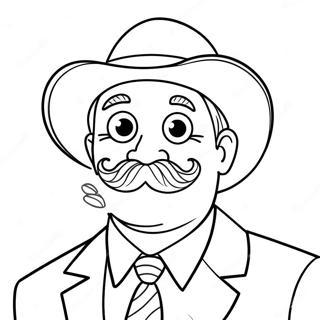 Grappige Papa Met Snor Kleurplaat 114350-50185