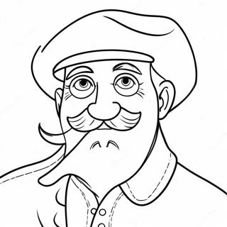 Grappige Papa Met Snor Kleurplaat 114350-50187