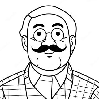 Grappige Papa Met Snor Kleurplaat 114350-50188