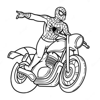 Spiderman Motorfiets Kleurplaten