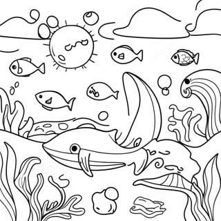 Realistische Oceaan Scene Kleurplaat 114501-50300