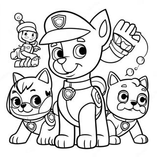 Ryder Met Zijn Paw Patrol Vrienden Kleurplaat 114632-50402