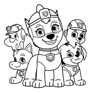 Ryder Met Zijn Paw Patrol Vrienden Kleurplaat 114632-50403