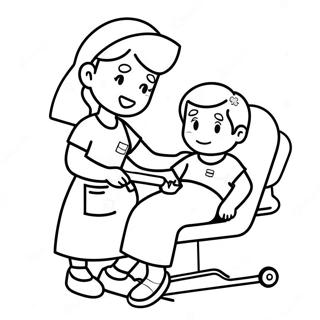 Schattige Verpleegkundige Helpt Patient Kleurplaat 114761-50502