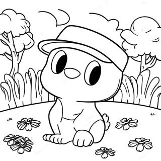 Kleurplaat Van Cappy In Een Kleurrijk Landschap 114867 50591