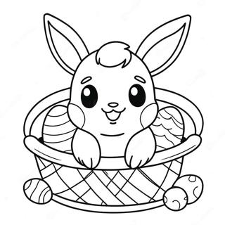 Charmante Eevee In Paaskorf Kleurplaat 115203-50854