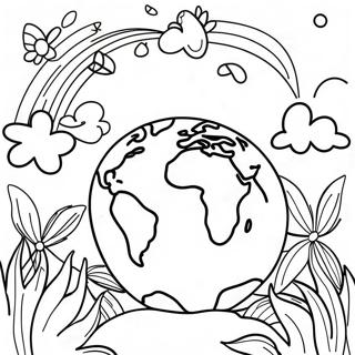 Kleurige Aarde Dag Viering Kleurplaat 115433-51024