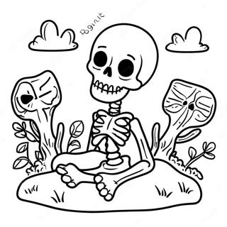 Schattige Droge Botten In Een Begraafplaats Kleurplaat 115511-51085