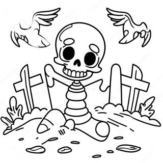 Schattige Droge Botten In Een Begraafplaats Kleurplaat 115511-51088