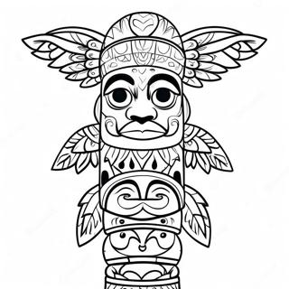 Kleurige Totempaal Kleurplaat 115537-51106