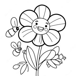 Boterbloem Met Bijen Kleurplaat 115821-51329