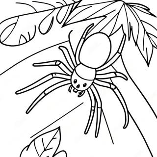 Realistische Spin Op Een Blad Kleurplaat 11611-734