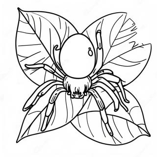 Realistische Spin Op Een Blad Kleurplaat 11611-736