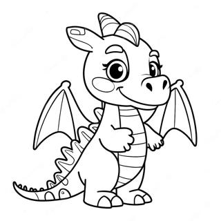 Schattige Draak Marionet Sjabloon Kleurplaat 116363-51745