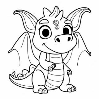 Schattige Draak Marionet Sjabloon Kleurplaat 116363-51747