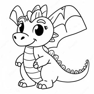 Schattige Draak Marionet Sjabloon Kleurplaat 116363-51748