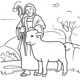 Zachte Goede Herder Met Schapen Kleurplaat 116440-51802